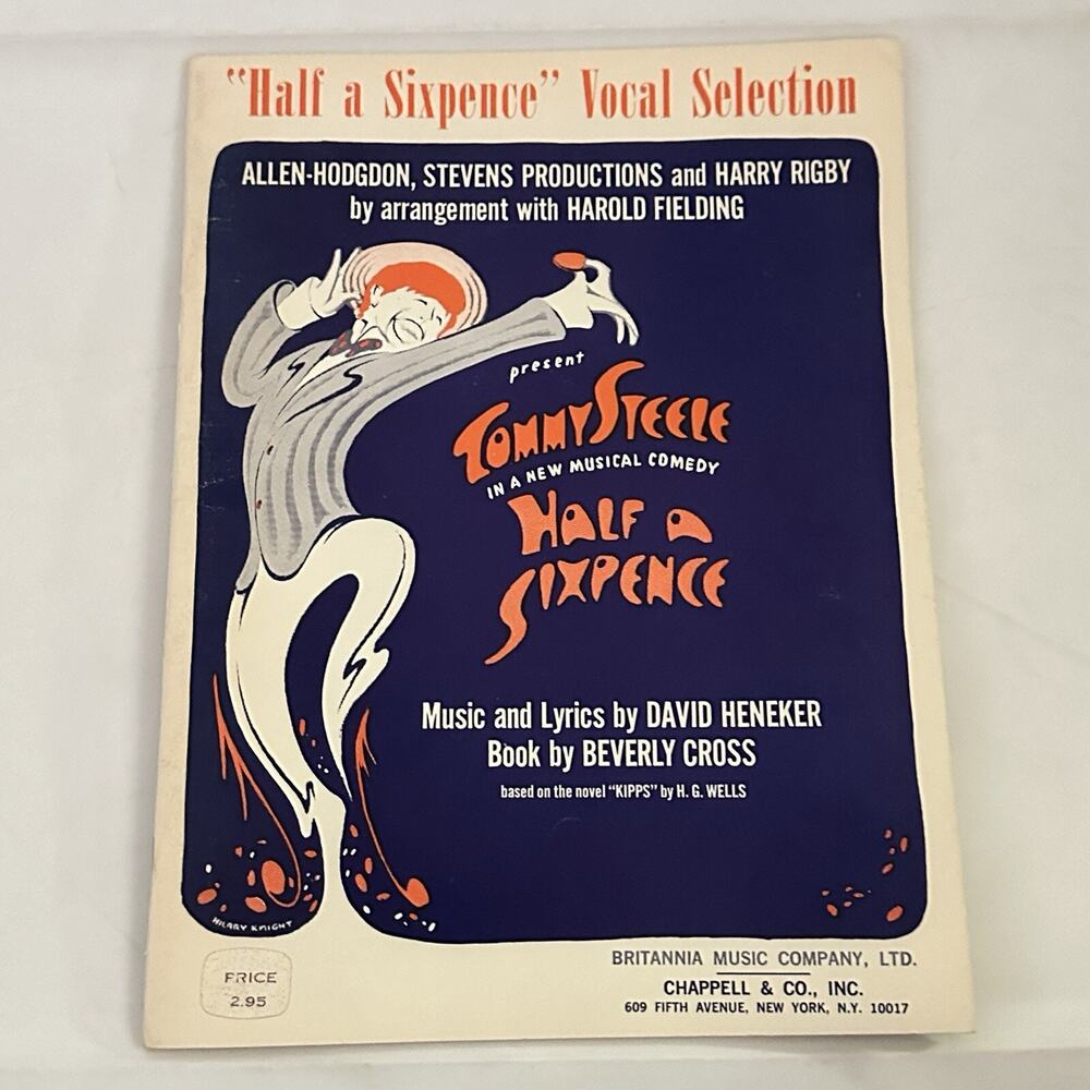 Half A Sixpence Vocal Selections Songbook Sheet Music Chappell Voice Piano Rare